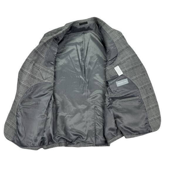 Michael Kors Mens Classic Fit Stretch Plaid Suit Jacket Gray 38S - Picture 2 of 5